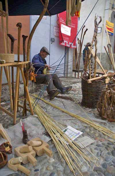 wicker weaving at a local fair